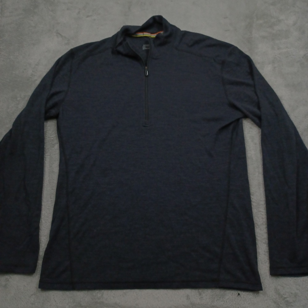 Smartwool Sweater Mens XXL Gray 1/4 Zip Pullover Preppy Outdoor Casual
